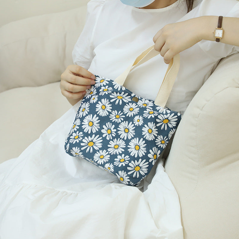 Cotton Mini Tote Bag Lightweight Summer Floral Handbag