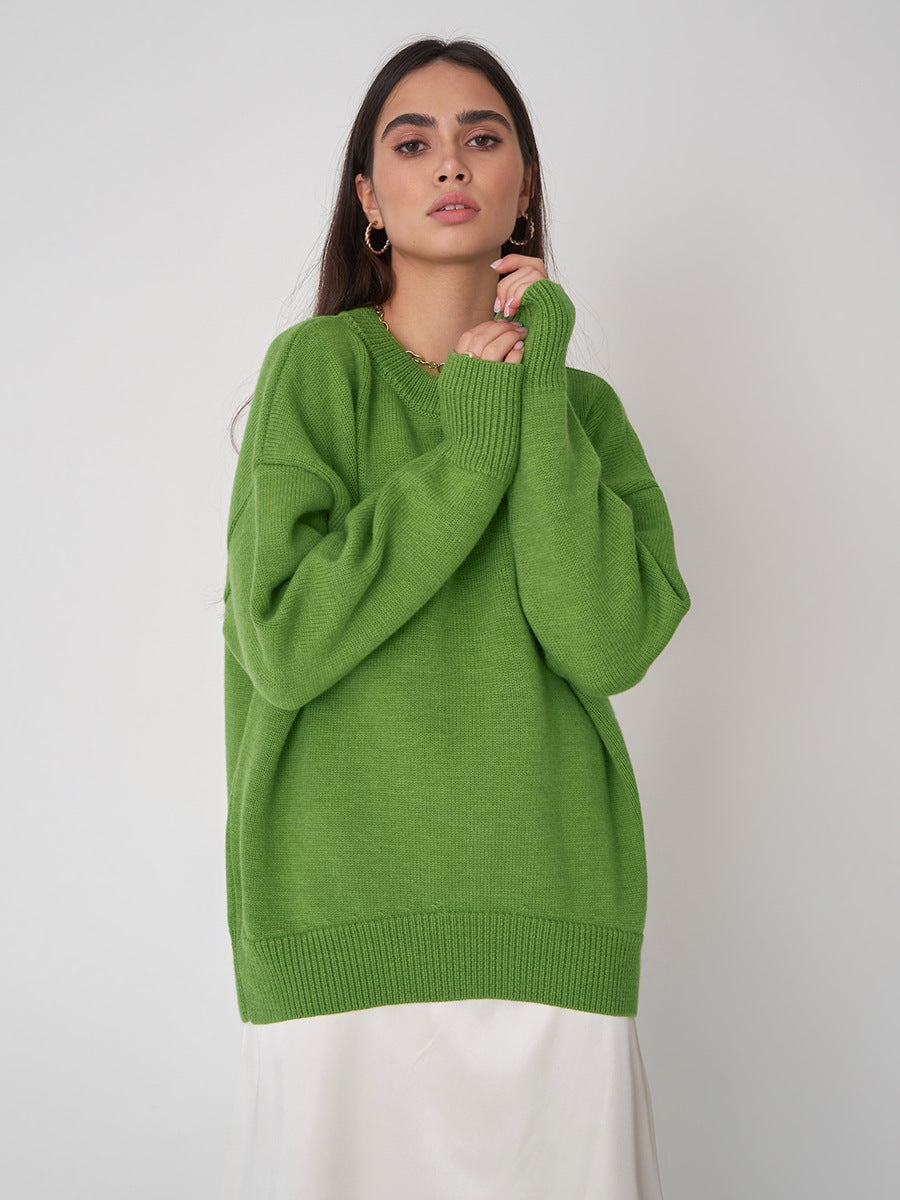 Solid Color Loose Casual Sweater