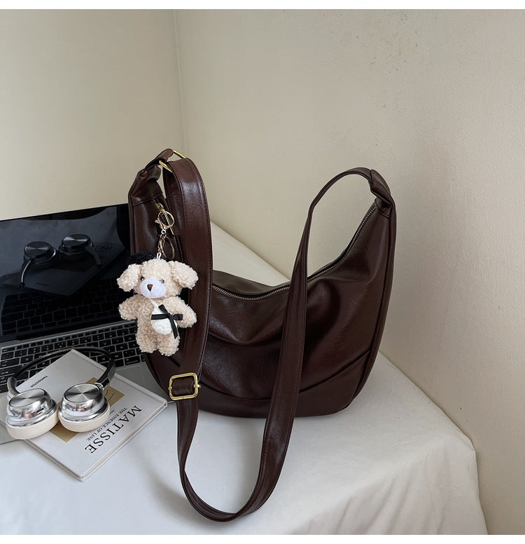 Large Capacity Women's Tote Bag Stylish Soft PU Handbag