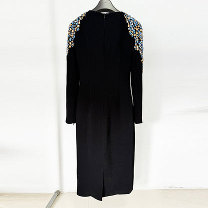 Fashionable Long Sleeve Embellished Dress