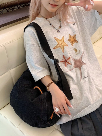 Fashionable Denim Shoulder Bag Casual Large Capacity Tote