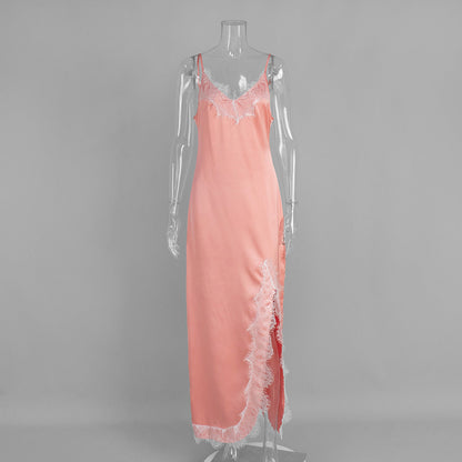 Sexy Lace Trimmed Cami Maxi Dress
