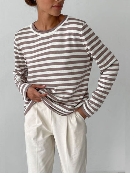Classic Striped Knit Sweater for Women