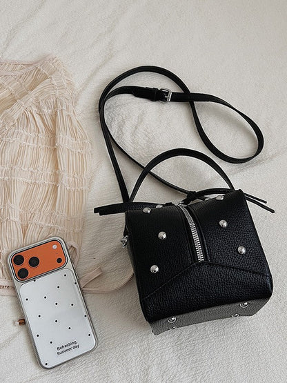 Punk Style Studded Handheld Square Bag for Women