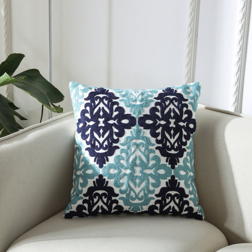 Towel Embroidered Cushion Cover Pillow Cover 45X45 Cotton Canvas Backrest Sofa Fresh Nordic Fashion
