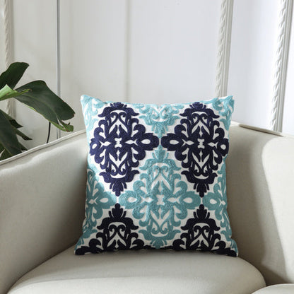 Towel Embroidered Cushion Cover Pillow Cover 45X45 Cotton Canvas Backrest Sofa Fresh Nordic Fashion
