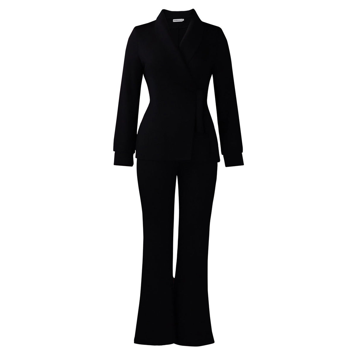 Trendy Women'S Suit Set With Tie-Front Blazer And Trousers