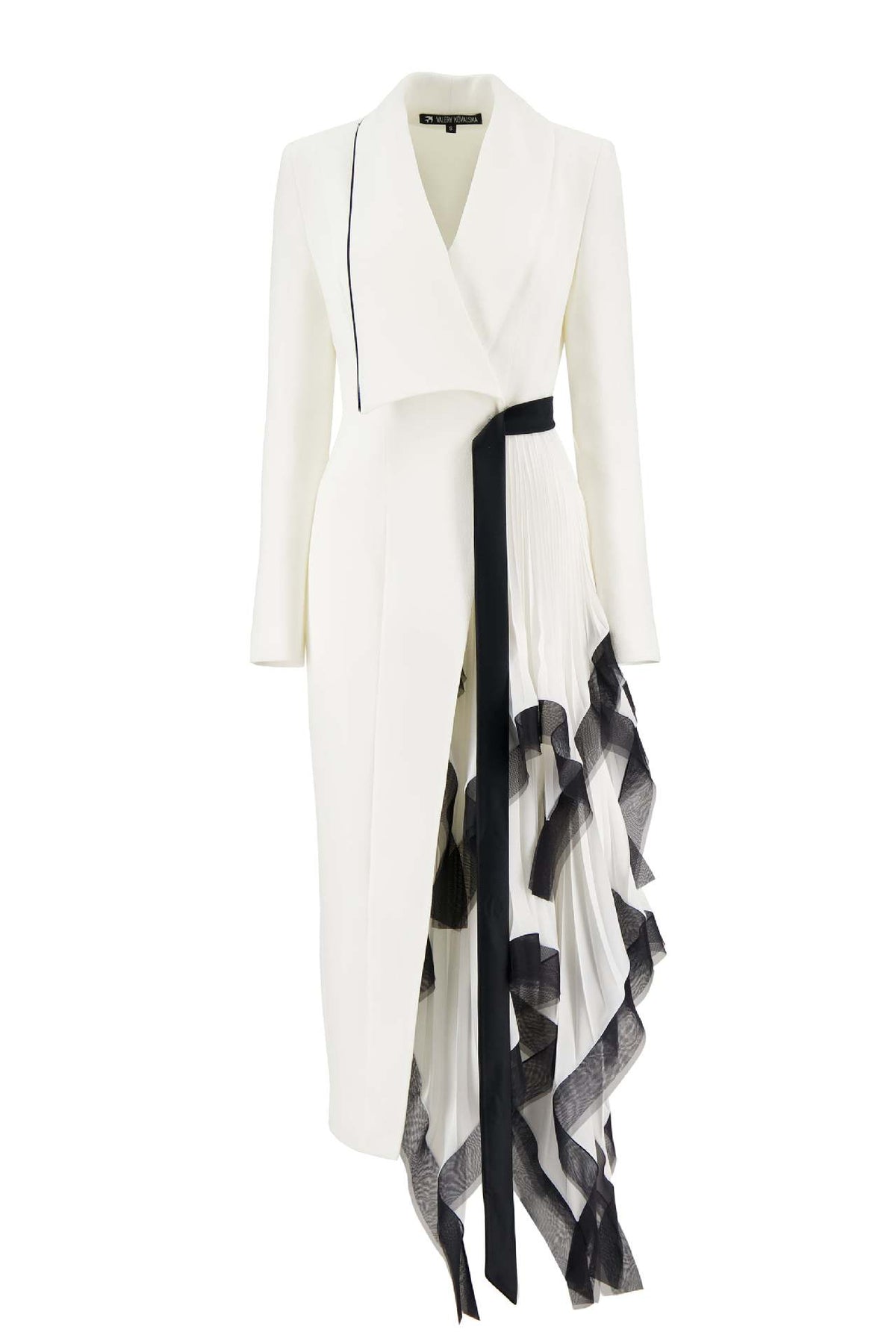 Asymmetrical Ruffle Hem Long Dress Elegant Casual Coat