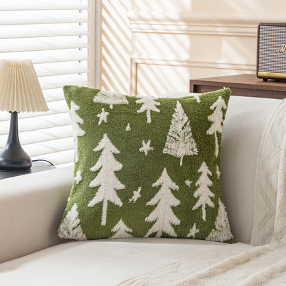 Plush Soft Christmas Striped Throw Pillow Case