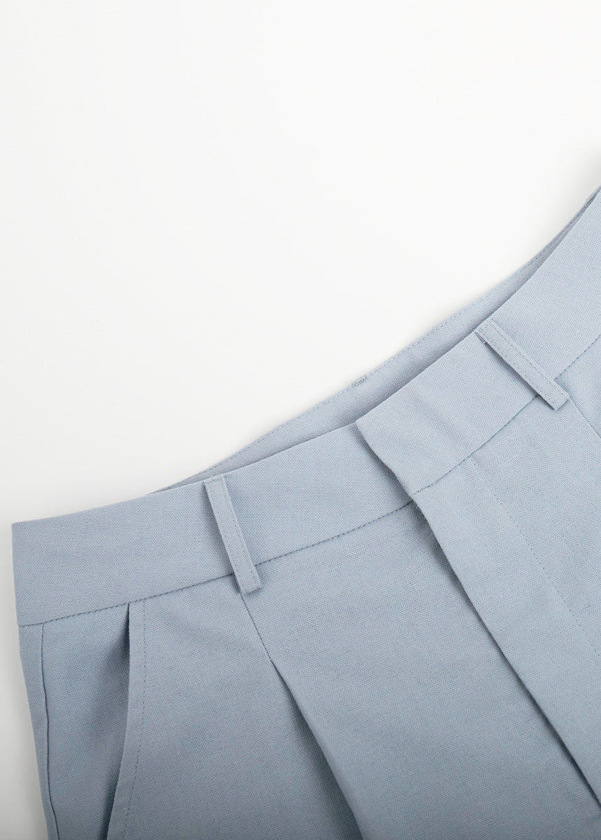 Tailored Linen Blend Vest And Shorts Set