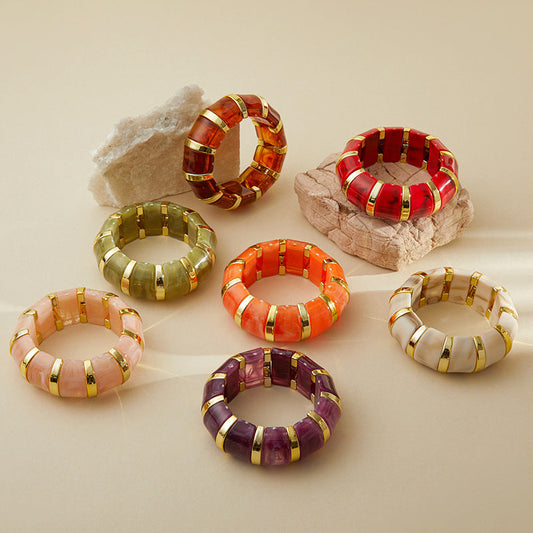 Vintage Acrylic Splicing String Bracelets