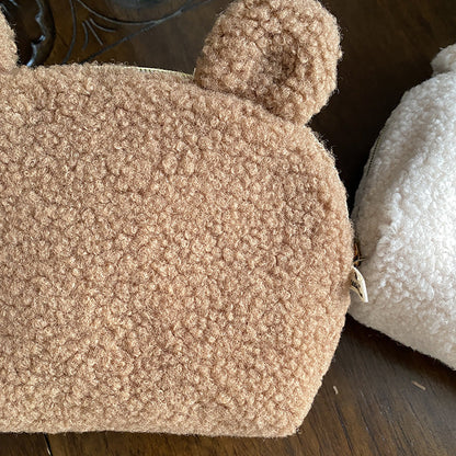 Cute Plush Makeup Bag Large Capacity Portable Shell Storage Bag