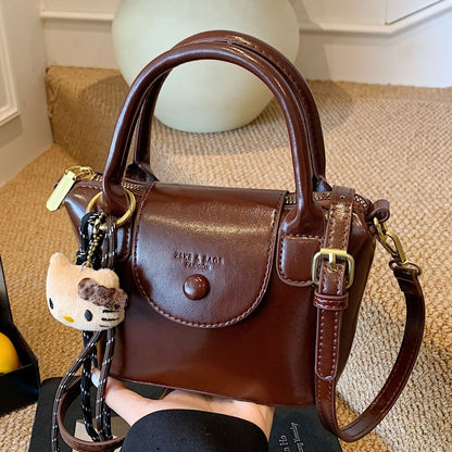 Trendy Fashion Handbag Retro Crossbody Bag PU Leather