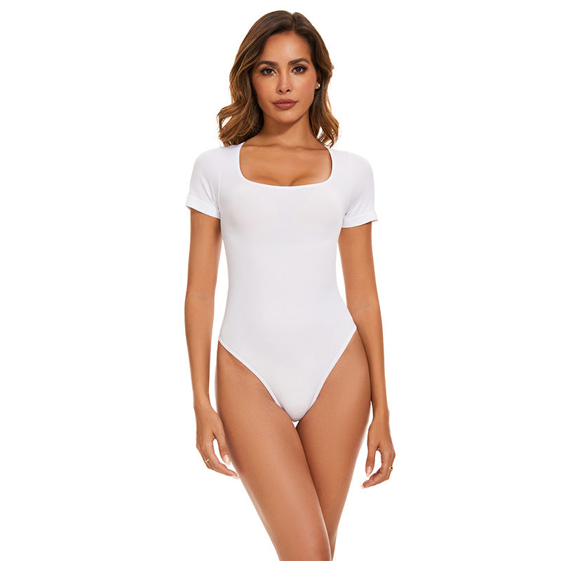 Form-Fitting Seamless Short Sleeve Bodysuit For Women