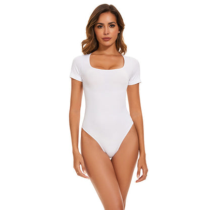 Form-Fitting Seamless Short Sleeve Bodysuit For Women