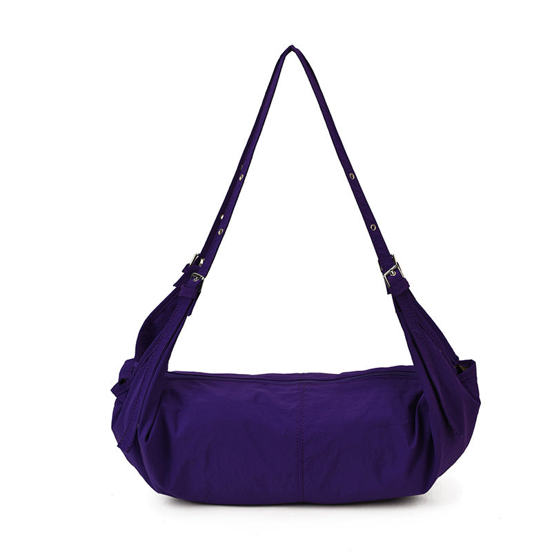 Chic Colorful Wrinkled Crossbody Bag Large Capacity Casual Tote