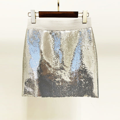 Bling Bling Sequined Short Skirt Suit Set