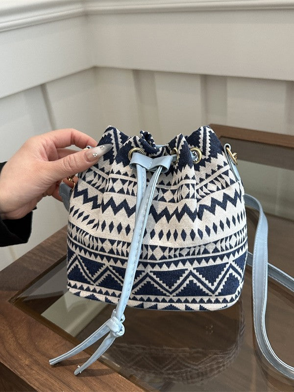 Ethnic Style Bucket Bag Casual Soft Shoulder Bag
