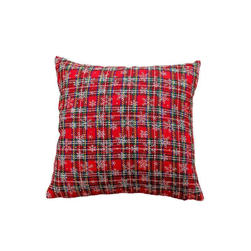 Classic Christmas Plaid Snowflake Throw Pillow Covers