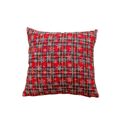 Classic Christmas Plaid Snowflake Throw Pillow Covers
