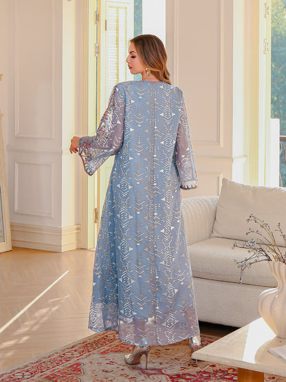 Muslim Embroidered Long Dress Stylish Abaya for Women