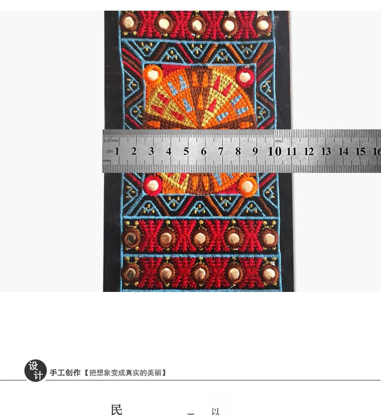 Ethnic Style Retro Embroidery Lace Color Embroidery Wide Webbing, Handmade Diy Minority Clothing Accessories
