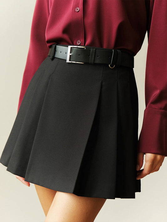 Minimalist Pleated Mini Skirt Women's Casual Streetwear