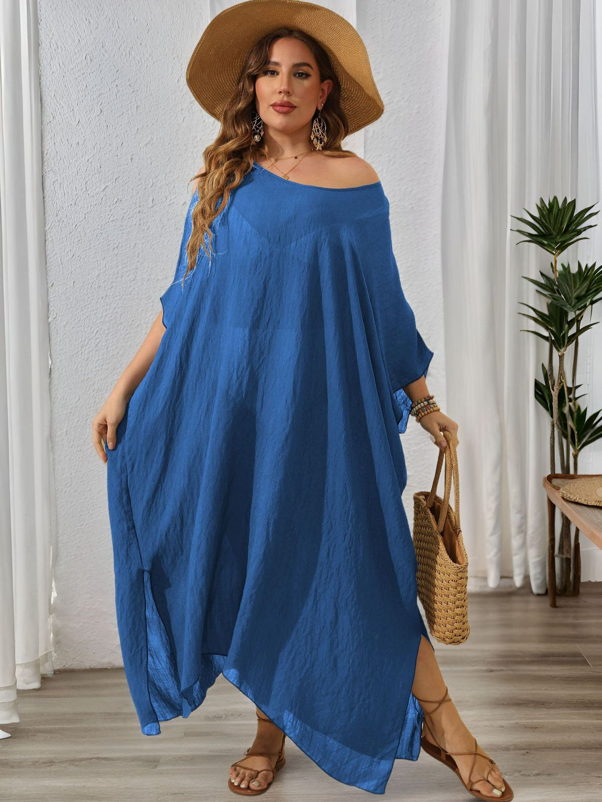 Women鈥檚 Maxi Dress Solid Color Loose Fit Beach Vacation Dress