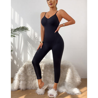 Seamless High-Waisted Bodysuit With 7/8 Pants For Women