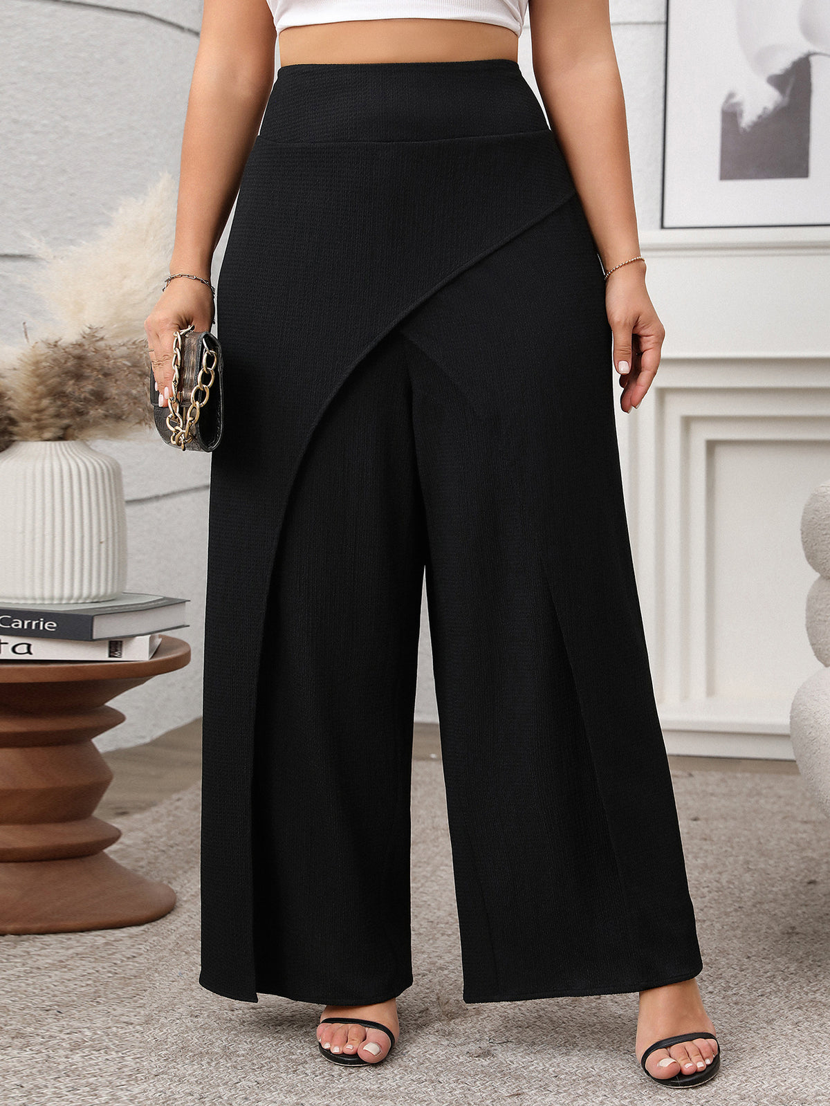 Loose Design Wide-Leg Pants Soft Cotton Casual Style