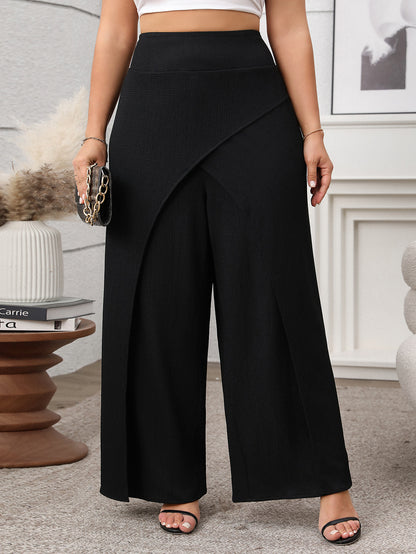 Loose Design Wide-Leg Pants Soft Cotton Casual Style