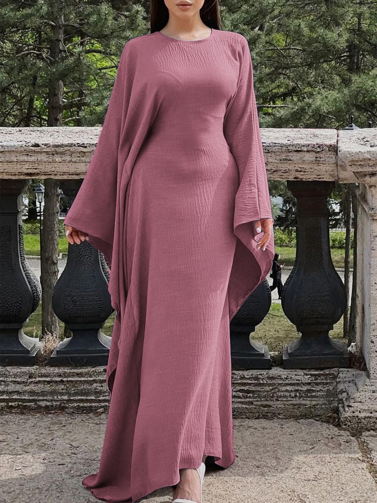 Elegant Solid Color Long Sleeve Dress for Women