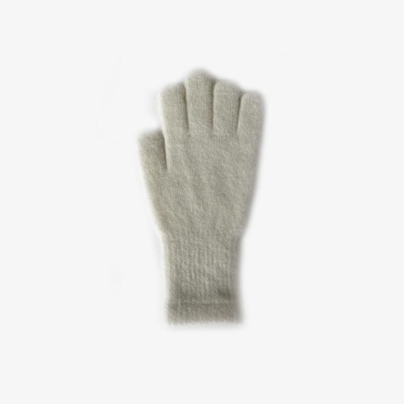 Knitted Fingerless Gloves Soft Warm Wool Blend for Women