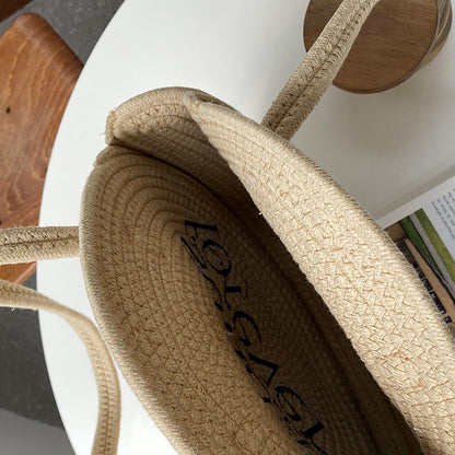 Simmple Round Letter Woven Bag