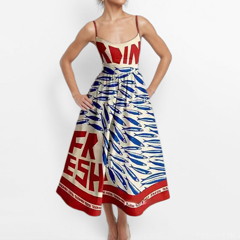 New Women's Casual A-Line Dress Solid Color Pleated Maxi Dress