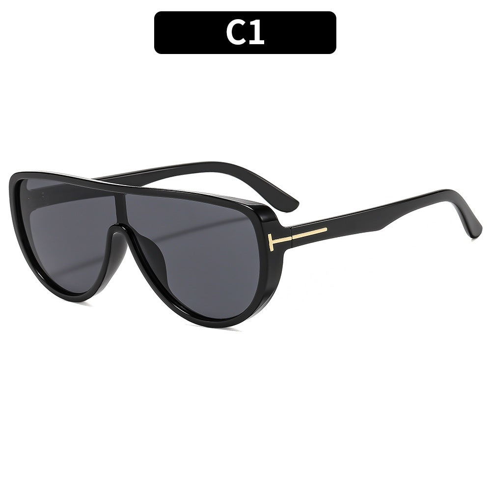 Trendy Oversized Sunglasses Stylish Oval Frame Sun Protection