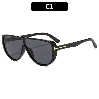 Trendy Oversized Sunglasses Stylish Oval Frame Sun Protection