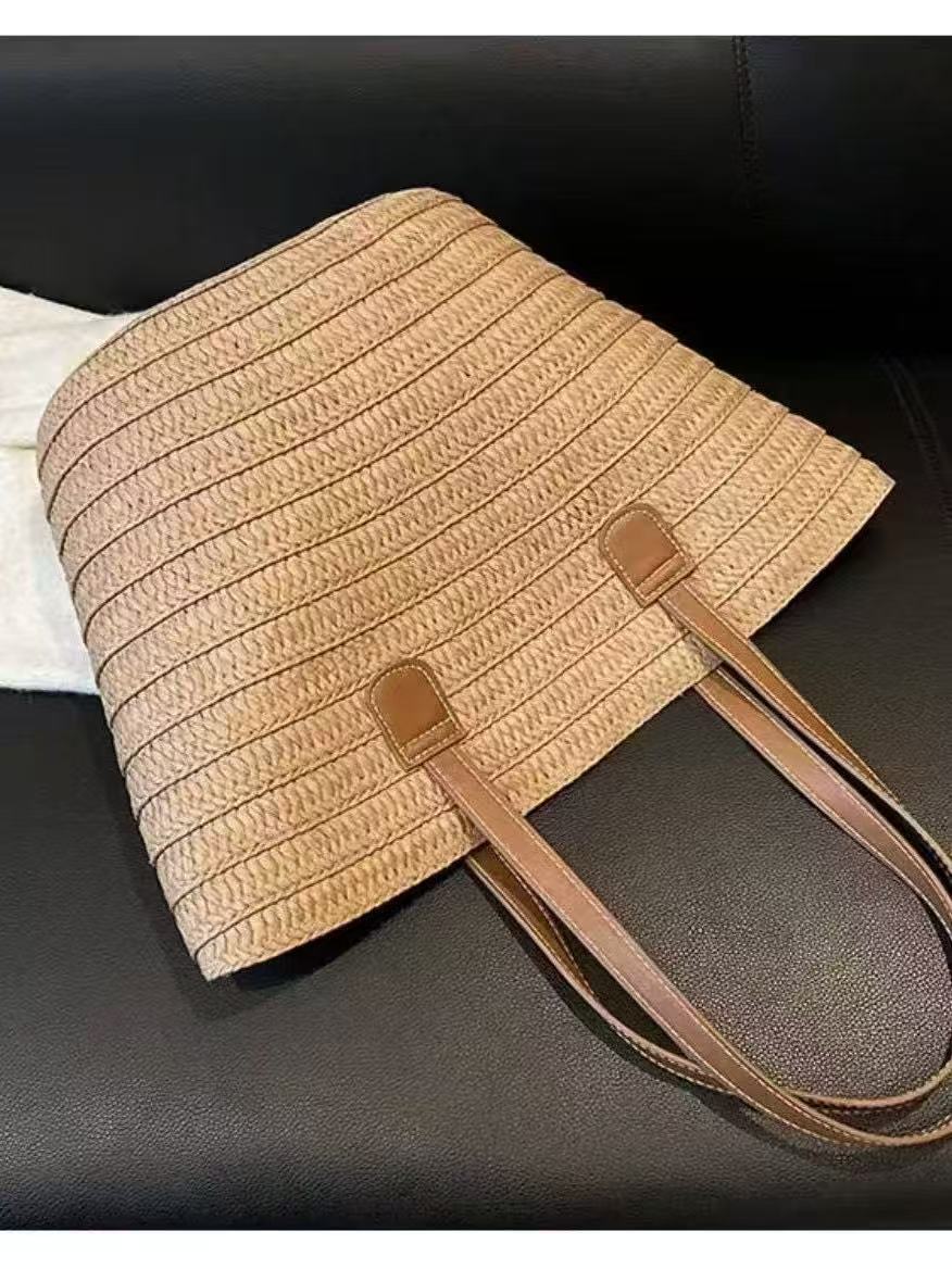 Women's Summer Straw Tote Bag Large Capacity Woven Shoulder Bag