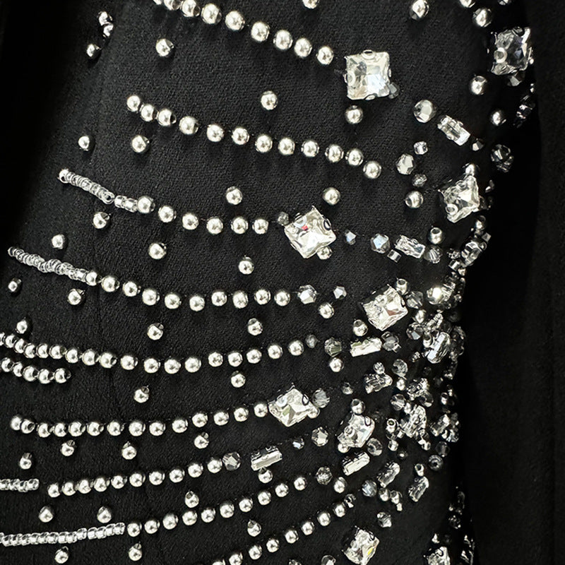 Trendy Elegant Beaded Suit Set With Long Pants