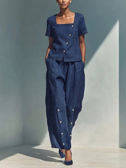 Tailored Linen Two-Piece Set