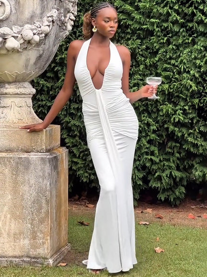 Sexy Hollow Out U-Neck Backless Fitted Dress