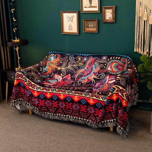 Exotic Ethnic Towel Full Cover Dust-Proof Sofa Handkerchief Universal Backrest Cover Cloth Retro Sofa Cushion Cover