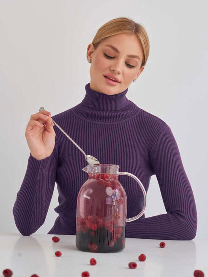 High Neck Knit Sweater Casual Pullover for Women