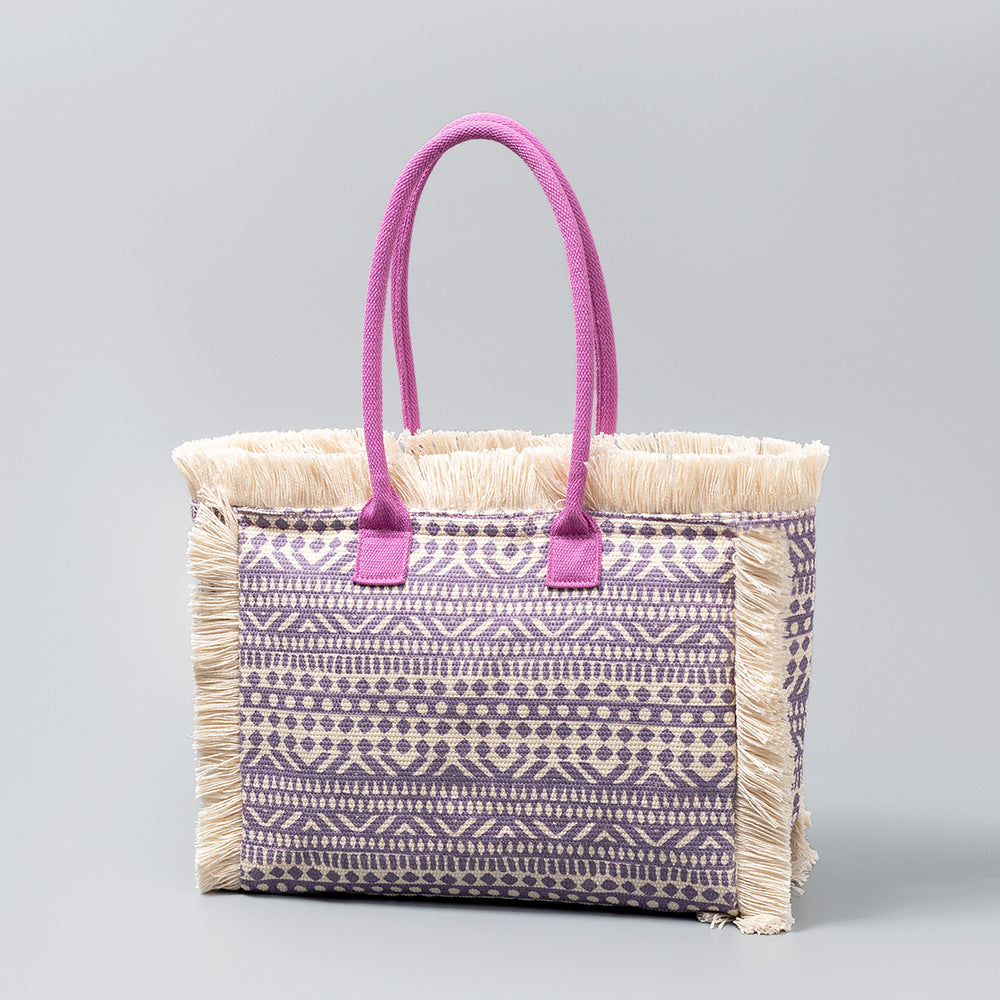 Vintage Print Tassel Handbags