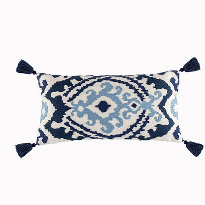 New Embroidered Retro Bohemian Style Cushion Cover Tassel Wool Ball  Cushion Cover