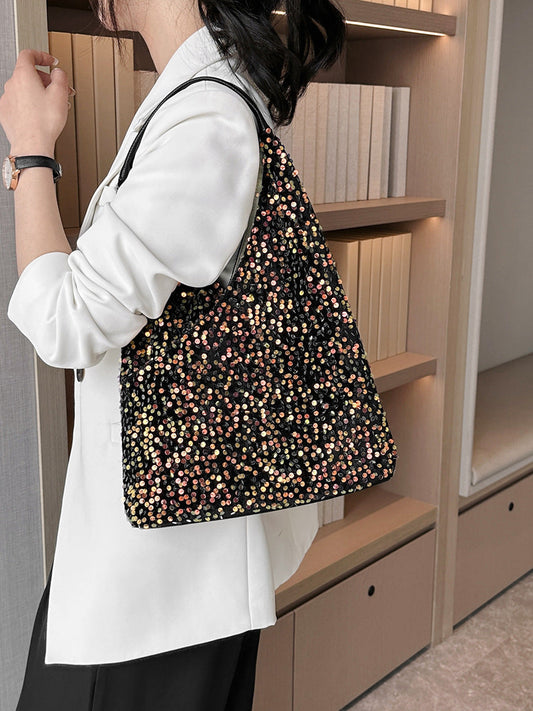 Trendy Women's PVC Sequined Shoulder Bag