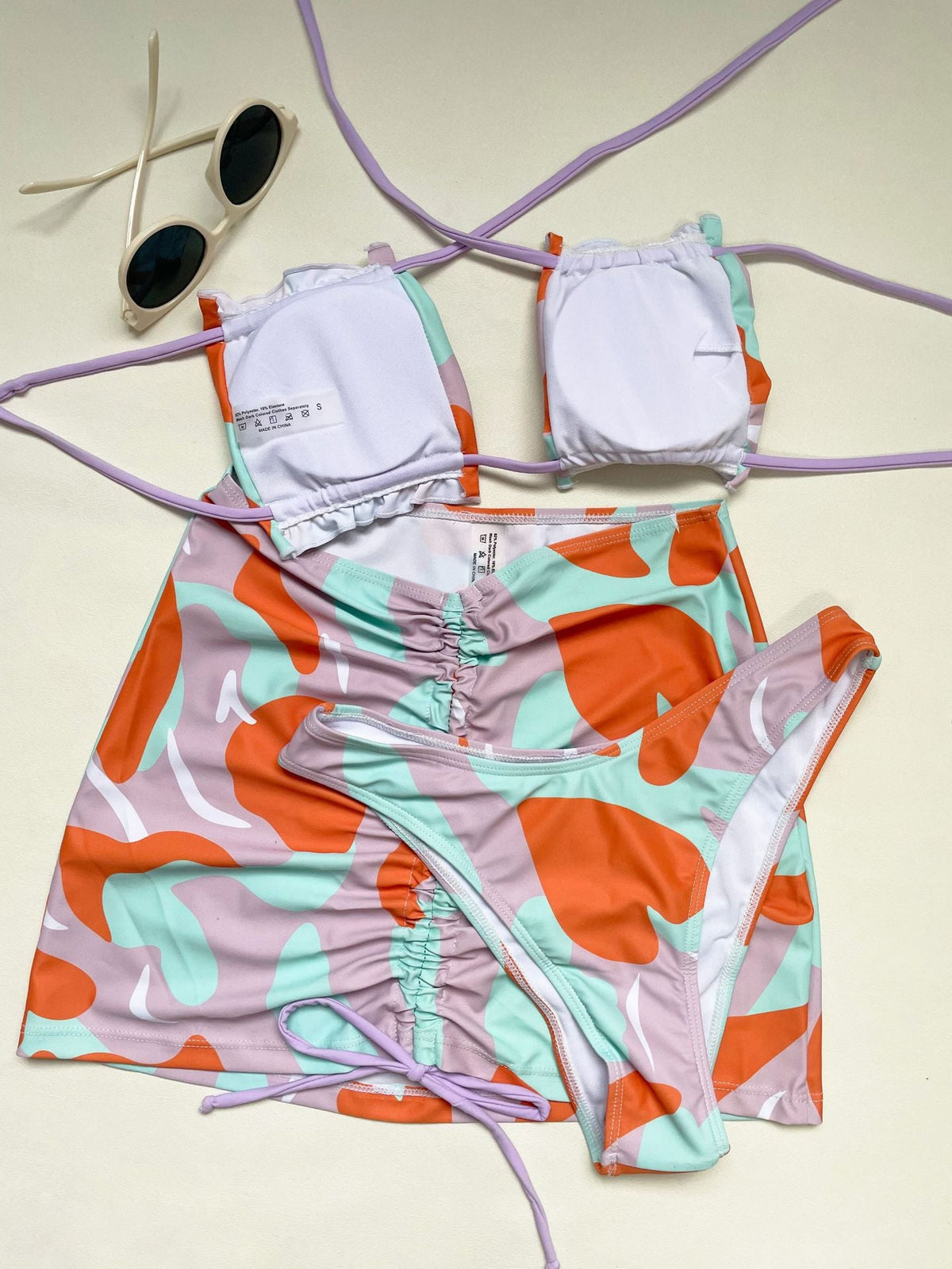 3PCS Multicolor Sexy String Backless Swimwear