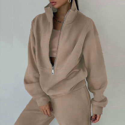 Trendy Casual Two-Piece Sweatshirt Set for Women
