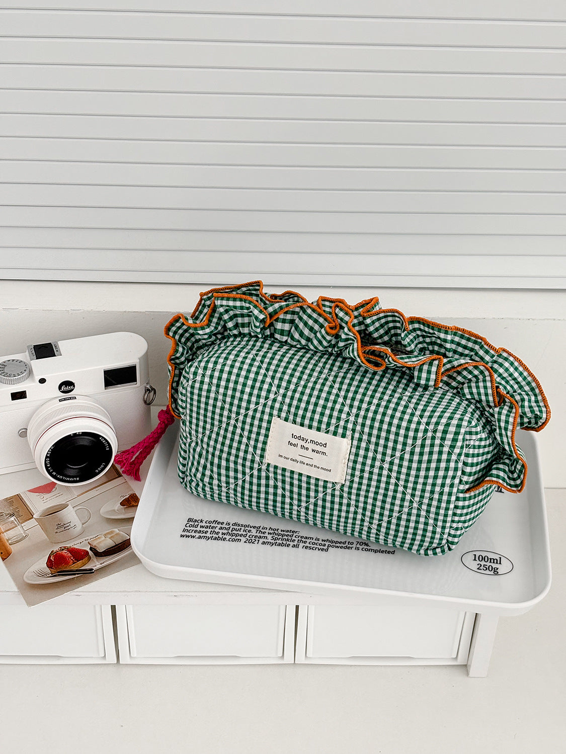 Colorful Checkered Storage Bag Cotton Cozy Design for Everyday Use