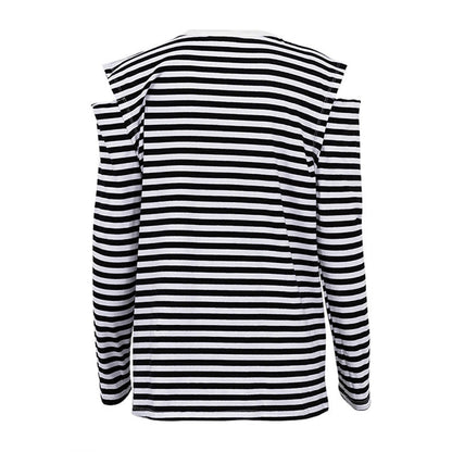 Trendy Striped Round Neck Long Sleeve Shirt